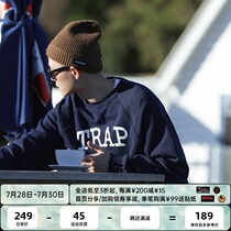 WHOSETRAP new fashion brand national trend American street wild loose off-shoulder sweater round neck top