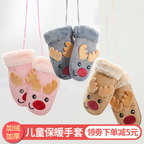 Winter Winter Children Gloves Winter Girl Warm Plus Suede Cute Winter Kids Cartoon 5 Year Old Boy Baby Gloves