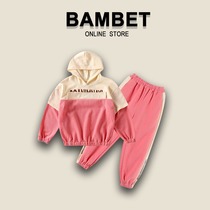 Italy BAMBET girls autumn suit 2021 new foreign clothes big children Spring Autumn sports two-piece set