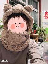 Soft Lamb hair hat scarf in one