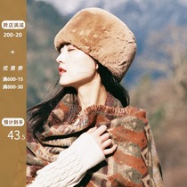 Japanese fluffy winter hat womens outdoor travel winter ear protection cute plush thickened northern warm hat snow hat