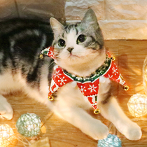 Cat bow tie Bell English short dog saliva towel decoration pet accessories cat necklace collar New year cat collar