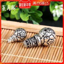 s925 Sterling Silver Peony Three-way Buddha Head Crystal Agate Star Moon King Kong Bodhi Bracelet Bead Accessories Accessories