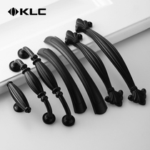 KLC European wardrobe drawer small handle black kitchen cabinet door handle shoe cabinet handle