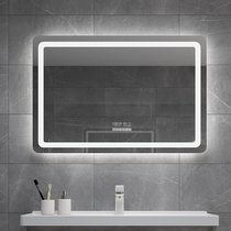 Smart square mirror defogging LED light Bathroom mirror Touch screen toilet wall mirror with light anti-fog makeup mirror