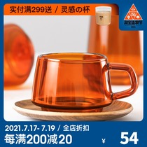 An example of Japan KINTO SEPIA series Amber heat-resistant glass hand-brewed coffee cup Tea cup Water cup