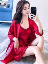 JRCE2022 women's summer autumn pajamas with chest cushion sexy nightdress hanging hot lace cute pajamas two-piece suit trendy