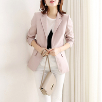 JOLIMENT Japanese 2019 spring and autumn new temperament elegant fashion pink stripe professional small blazer for women