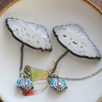 Strange Poetry (Jin Su Chu Kai Xiao Genqing) Sterling silver inlaid and Tian white jade pendant Sterling Silver Bell brooch Limited