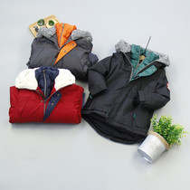 Foreign trade childrens clothes thick cotton clothes windproof waterproof coat winter cotton padded jacket boys outdoor velvet suit