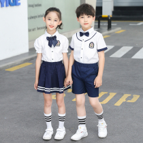 Kindergarten garden clothes summer clothes British Academy style childrens school uniform set primary school class clothes summer graduation photo clothing