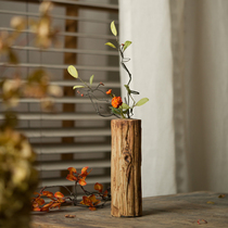 Imitation wood grain made of old ceramic vase table top Xuan Guan Guan Inserted Flowers Dry Branches Decorations Folk and Art Desktop Swaying Pieces