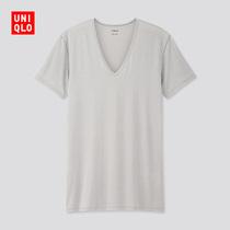 Uniqlo Mens AIRism V-neck T-shirt (cool and comfortable underwear quick-drying spring and summer short sleeve) 426290