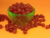 Buddhist supplies-special red round agate stone for Manza seven treasures 50 grams