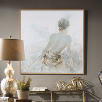 Hand-painted oil painting womans back modern living room dining hall porch hanging painting American sofa background bedroom decoration painting