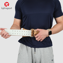 Fitness Cowhide Belt Protector Squat Weightlifting Waist Support Equipment Sport Belt Hard Pull Protection Unisex Load Bearing