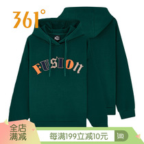 361 womens 2020 winter new sports sweater hooded pullover sweater letter printing trend sweater warm
