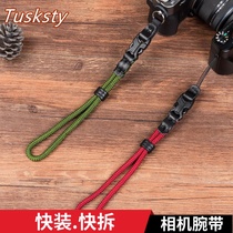 Tusksty Original Micro Single Black Card 7 Ricoh GR3 Camera Hand Strap With Lanyard Fuji Lycra Quick Release Camera Wristband
