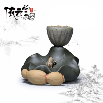 Yiyuntang Yixing purple sand Gato tea pet pure handmade decoration tea accessories Frog Lotus seed boutique Special