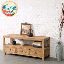 Chinese side cabinet Antique TV cabinet Low cabinet Retro furniture New Chinese cabinet Solid wood locker Log pine