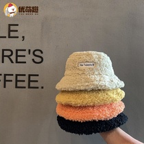 Korean baby fisherman hat Winter boys basin hat Autumn and winter girls lambskin Western style childrens hat thickened princess