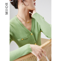 MIJOR2022 spring heavy lbs (60 pasvegan lambs wool) V collar to be made with bottom sweater-knitted sweatshirt