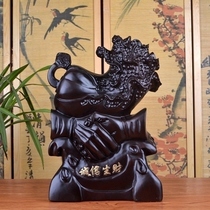 Ebony wood carving integrity wealth business ornaments living room cabbage decorations opening housewarming gifts mahogany crafts