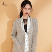 (Same style in shopping mall) WOO tie scarf long narrow silk scarf spring and summer womens scarf mulberry silk scarf