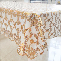 Eurostyle bronzed table cloth tea table cushion rectangular PVC printed home anti-burn table top thickened table cloth anti-water