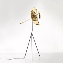 New product project hotel lobby clubhouse lamp fashion three-legged creative book room lamp gold plating gold foil floor lamp