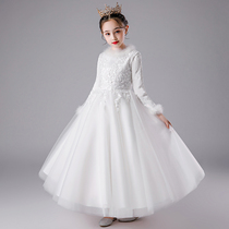 Princess dress Childrens dresses Autumn flower girl wedding little girl piano performance dress Girls high-end princess dress skirt