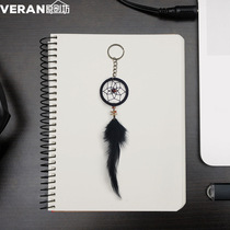 Cute girl heart school bag bag pendant Creative pendant Car shake sound ins net red feather dream catcher keychain