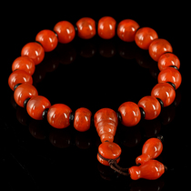 32 03 gr 9 5-10mm 9 mouths of tomatoes red sperm with red Manau old type bead bracelet