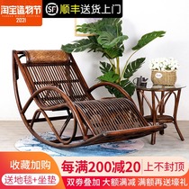 Rattan chair Rocking chair Recliner Balcony Home leisure real rattan rocking chair Adult old man living room Courtyard rattan leisure chair