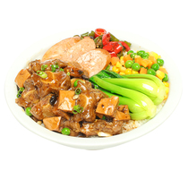 Guangzhou steamed braised pork ribs in soy sauce 170g tempeh pork ribs Fast food instant rice bowl Frozen food cooking bag
