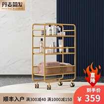 Denmark JIANFA Nordic ins movable shelf Floor-to-ceiling living room simple bathroom storage rack cart