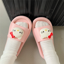 Cartoon Cartoon Low Heel Slippers Single Shoe With Jk Casual Summer Daily Youth Cute Big Head Girl Hearts
