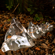 Rockery sculpture resin ornaments Villa living room entrance desktop decoration Home gold leaf transparent decorative artwork