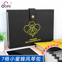 Ossny A4 Multilayer Folder Large Capacity Organ Pack 7 Grids Fresh Information Containing office supplies Students with cute paper bags Subject Volume Sub-classification Pinch Finishing Deity