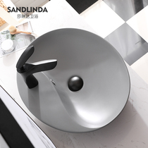 Matte Black gray wash basin Nordic modern minimalist ceramic table Basin home toilet wash basin