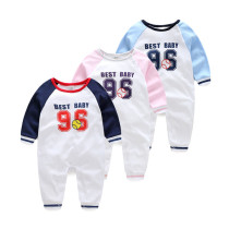 A Little Deer male treasure female treasure Spring and Autumn cotton long climbing clothes baby cute non-foot jumpsuit jumpsuit jumpsuit