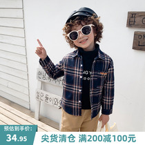 (Full 200-100)Childrens clothing boys velvet long-sleeved shirt pure cotton 2020 new autumn and winter childrens thickening tide