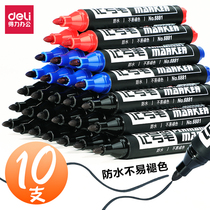 Dell Marker Pen Black Chunky Head Large Capacity Marker Hook Line Pen Oil Pen Waterproof Non-Fading Color Wholesale Speed Dry Sign Arrival Pen Poster Color