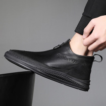 Fall Mens Shoes Warm Shoes Male Korean version Trend Inren 100 lap soft bottom non-slip men casual leather shoes Neishi