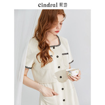 Xis 2022 Summer new small balsamic wind with dress and womens fake two splicing display slim style Dont make unique dress