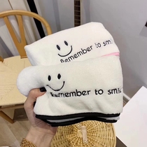 Small White dry hair hat prepared coral velvet absorbent dry hair towel wipe headscarf