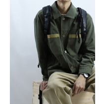 LH Store 2020 New-Retro Splicing Design Army Green Washed Frock Jacket Jacket