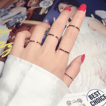 Japan and South Korea very fine color gold ring Trendsetter women simple and wild tail ring Female pinky joint ring Titanium steel 18k rose gold