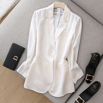JOLIMENT triacetic acid white suit top long hanging heavy texture Joker blazer women Morning Spring