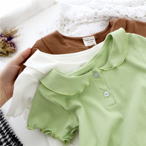 Hipster yo girl short sleeve T-shirt base shirt coat 2020 new summer lapel short sleeve foreign style female treasure